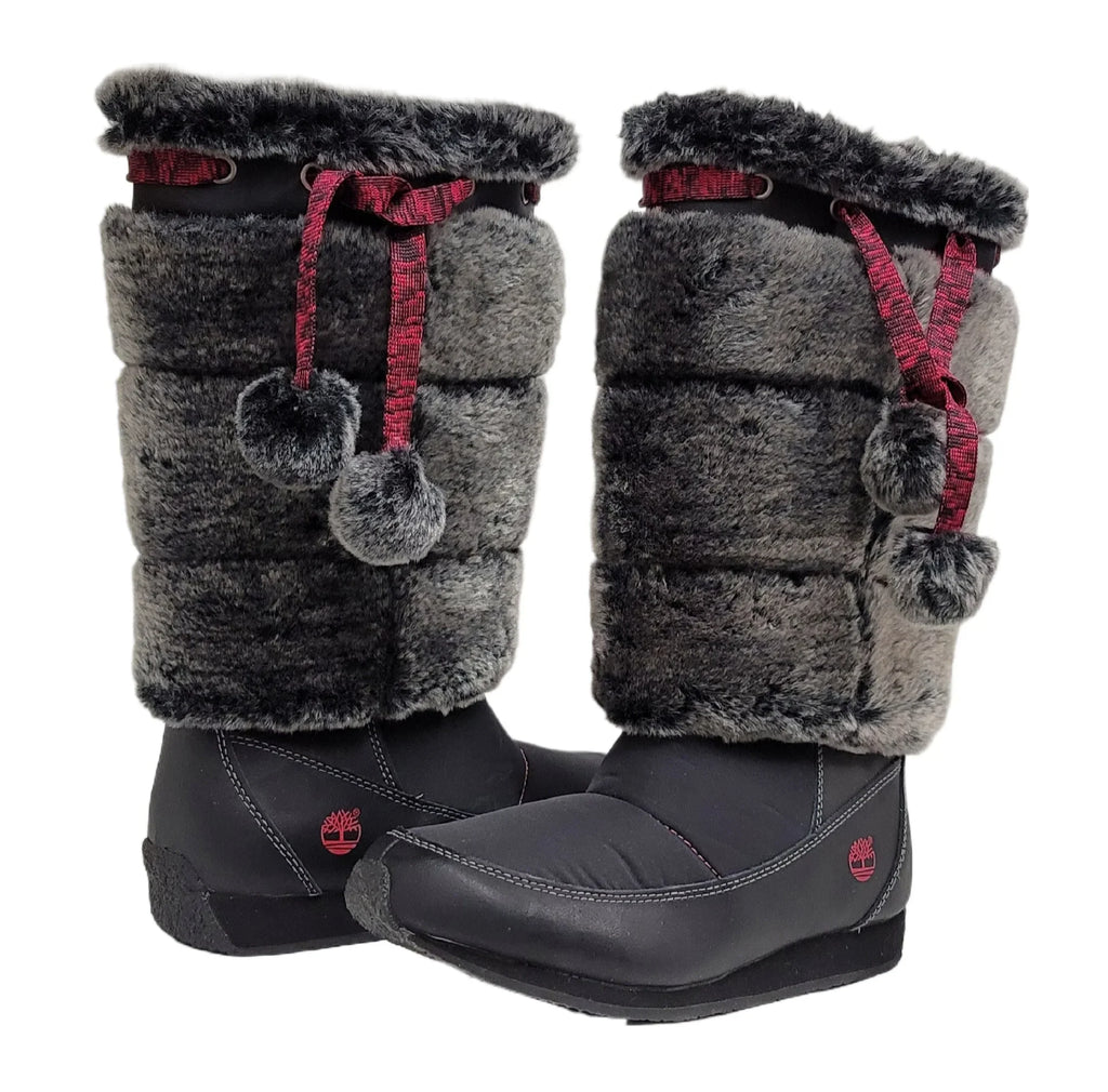 Timberland Preschool Youth Winterberry Tall Fur Medium Boot Black 59794 size 13.5 US