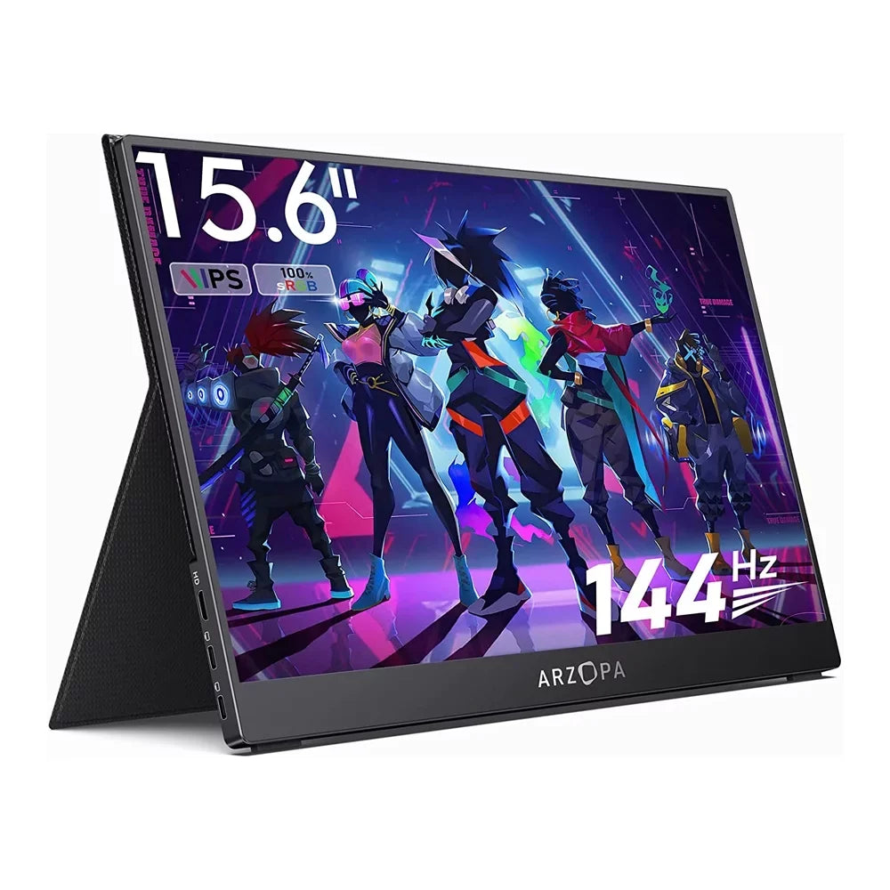 Arzopa 15.6'' 144Hz Portable Gaming Monitor, 1080P FHD USBC HDMI, External Second Display for Mobile pc PS5