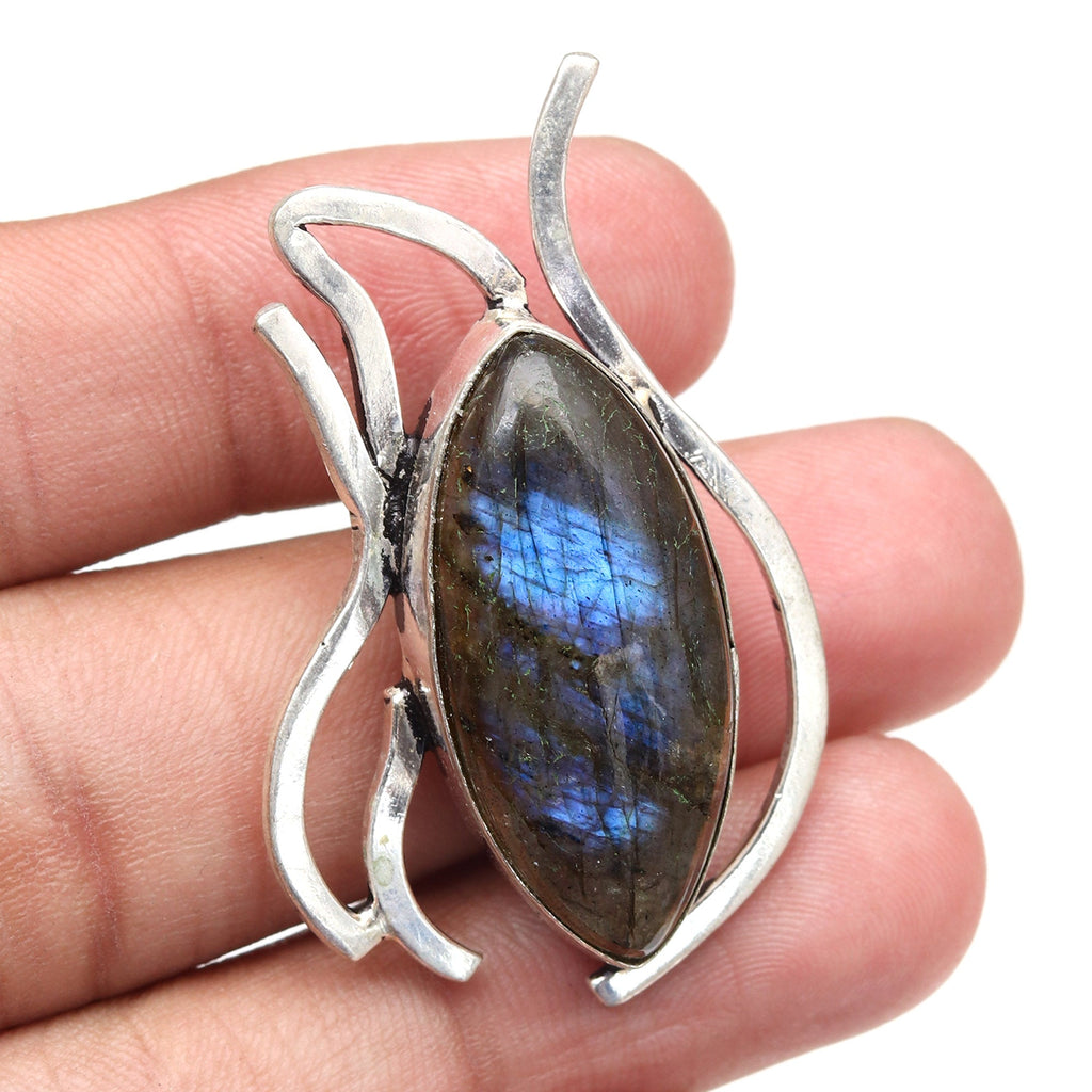 Silver 925 Sterling Garnet Gemstone Necklace Labradorite Jewelry Handmade