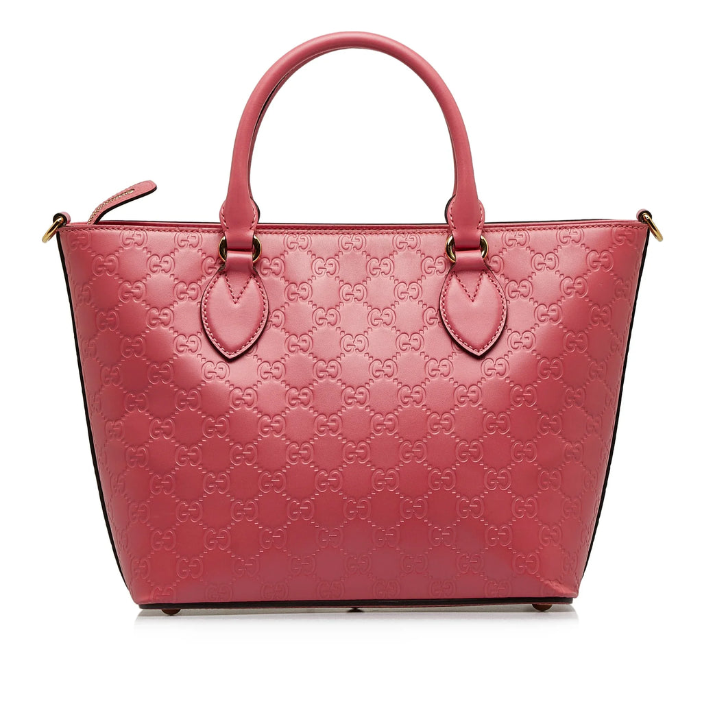 Pre-Owned Authenticated Gucci Guccissima Satchel Calf Leather Pink Unisex (New with Defects)