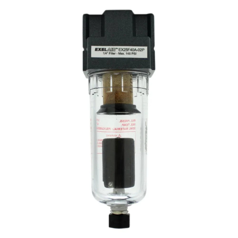 EXELAIR™ by Milton FRL (Mini) Air Filter - 1/4" NPT - Polycarbonate Bowl, Automatic Float (EX25F40A-02P)