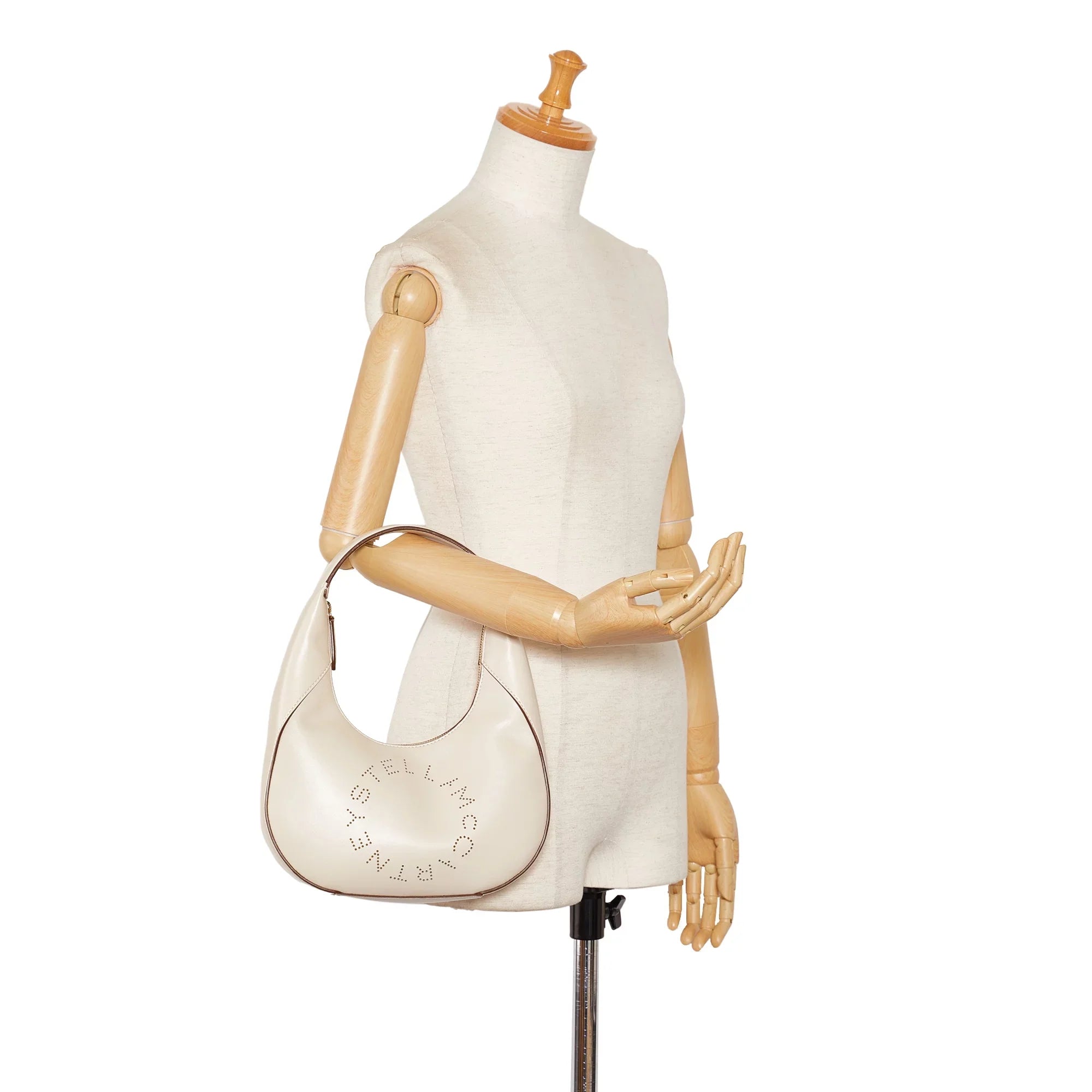 Pre-Owned Authenticated Stella McCartney Linea Logo Vegetarian Shoulder Bag Polyester Fabric Brown Unisex (Good)