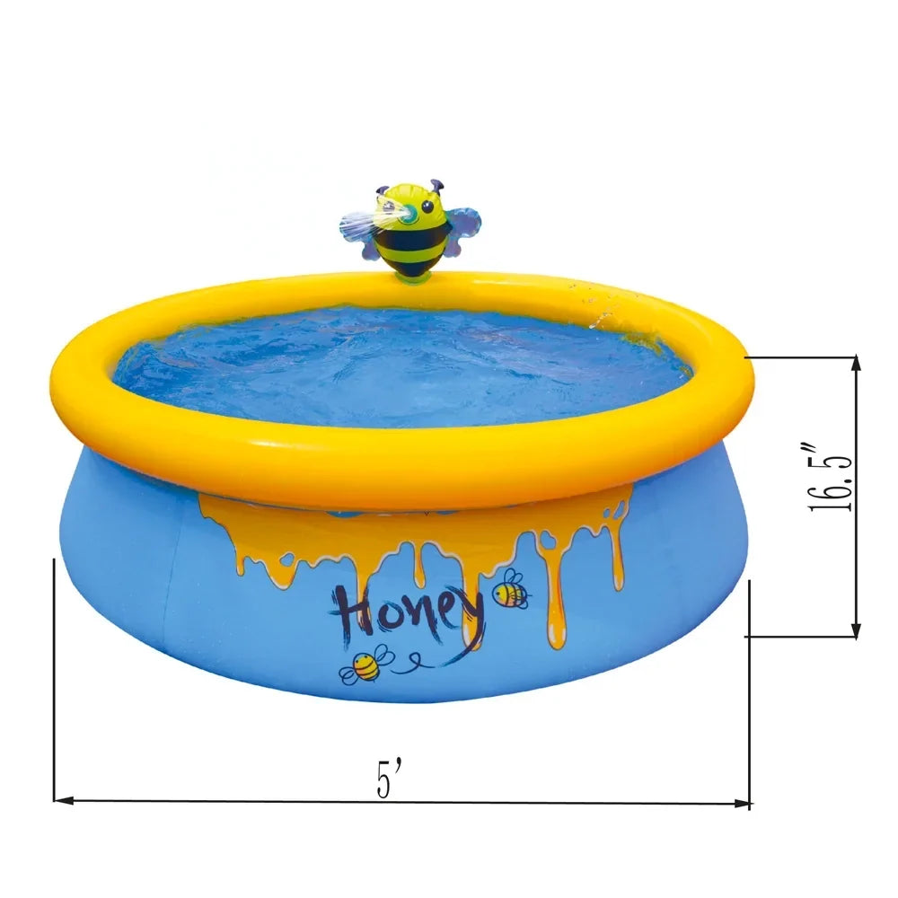 JLeisure 5 Foot Kids Bee Spray Inflatable Outdoor Swimming Pool (2 Pack)