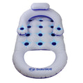 Swim Central 64-Inch Inflatable Solstice Blue and White Lounge Inflatable Swimming Pool Float