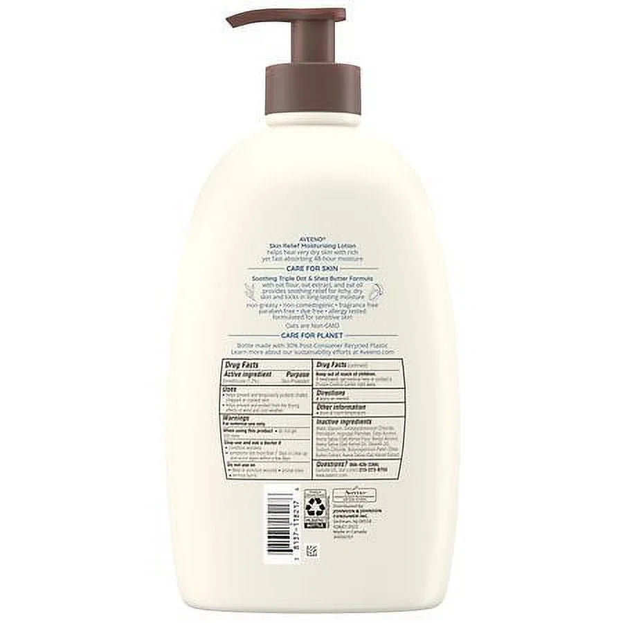 Aveeno Skin Relief Moisturizing Lotion for Very Dry Skin Fragrance-Free 33.0 fl oz Pack of 2