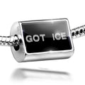 Neonblond Charm Got Ice Clear Ice Cubes on Black 925 Sterling Silver Bead