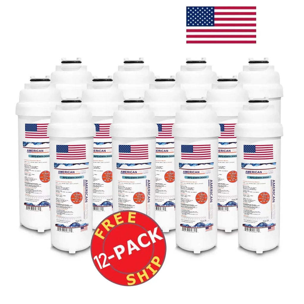 AFC Brand , Liquid Filter , Model # AFC-EWH-3000 , Compatible with HTVZDBLSS-WF - 12 Filters - Made in U.S.A.