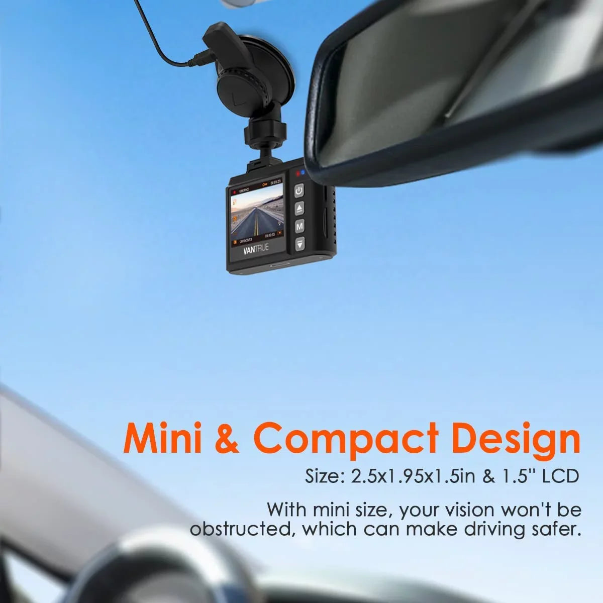 (Vantrue 128GB included)Vantrue N1 Pro Mini Dash Cam Full HD 1920x1080P Car Dash Camera 1.5 inch 160 DashCam with Night Vision Sensor, 24 Hours Parking Mode, Motion Sensor, Collision Detection
