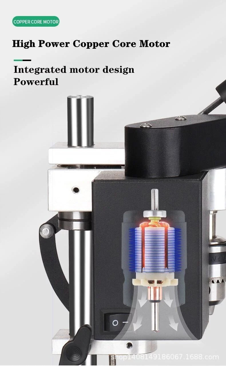 CJC Motor Desktop Bench Drill, Wood Jewelry Metal Plastic Procession, 7-Speed Adjustable Punching Machine