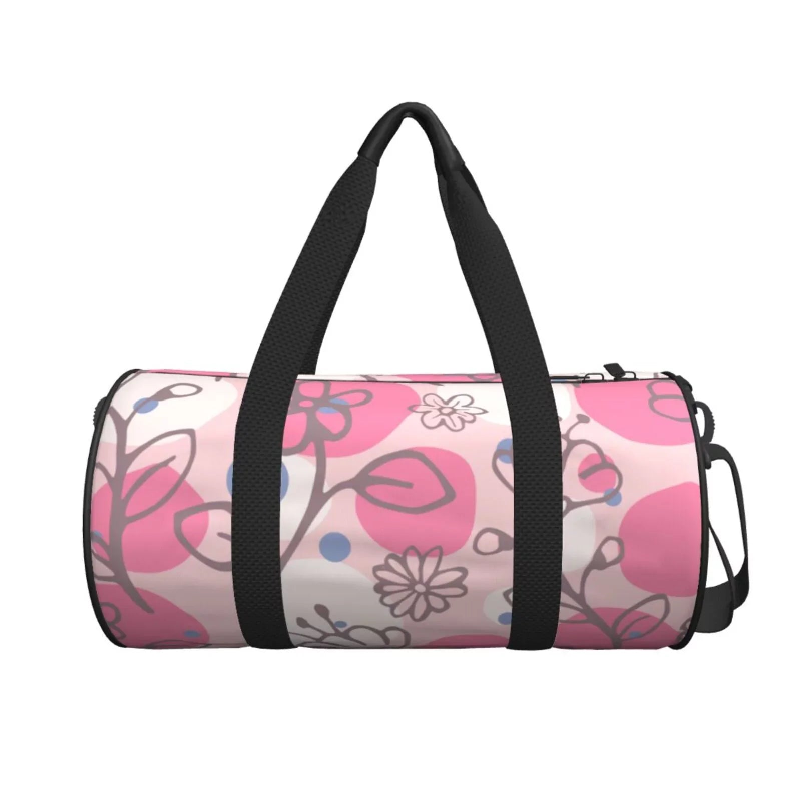 XMXT Unisex Large Sports Tote Gym Bag for Women, Flowers Floral Pink Stamp Weekenders Bags Travel Bag