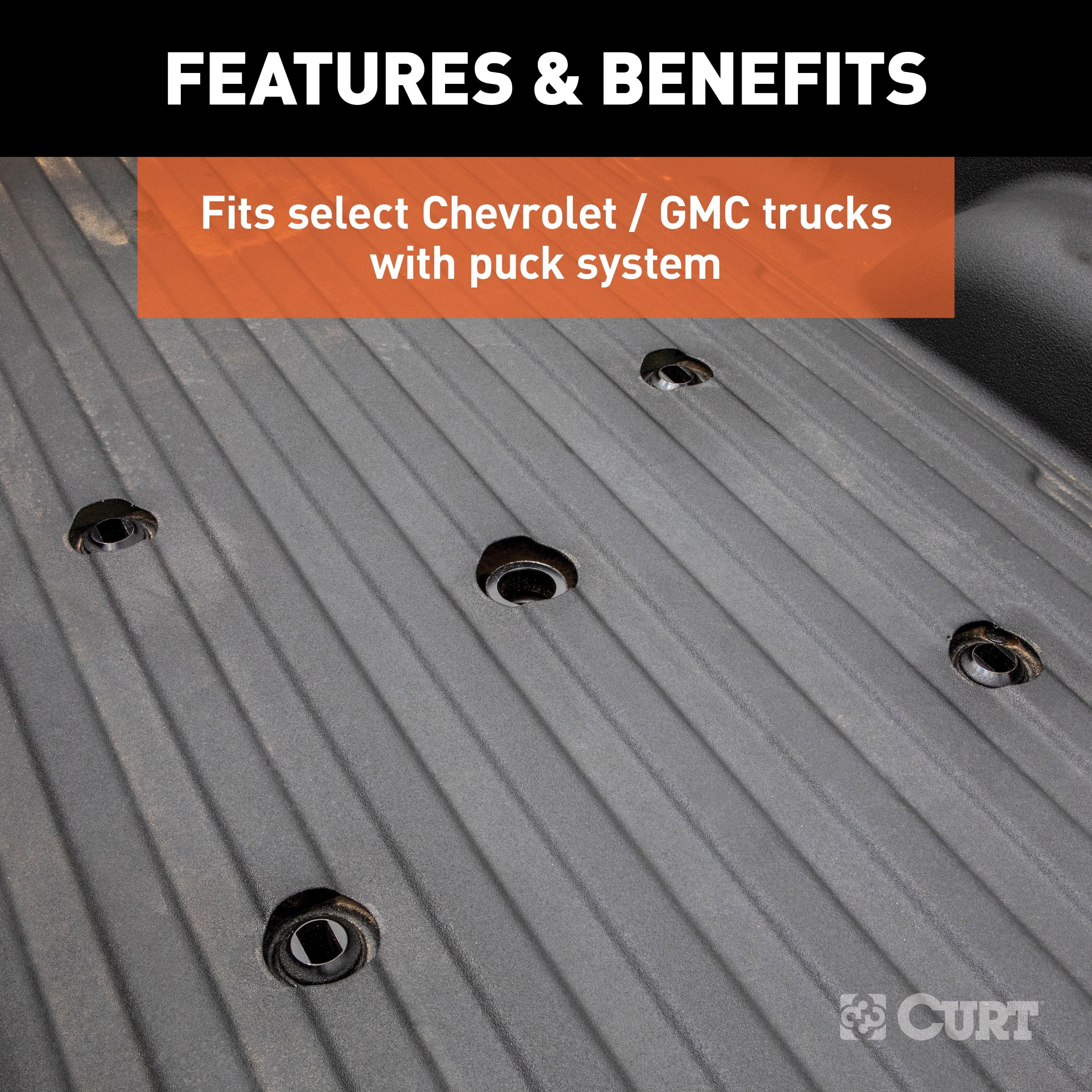 CURT 16066 A25 5th Wheel Hitch, 25,000 lbs, Select Chevrolet Silverado, GMC Sierra 2500, 3500 HD, 8-Foot Bed Puck System