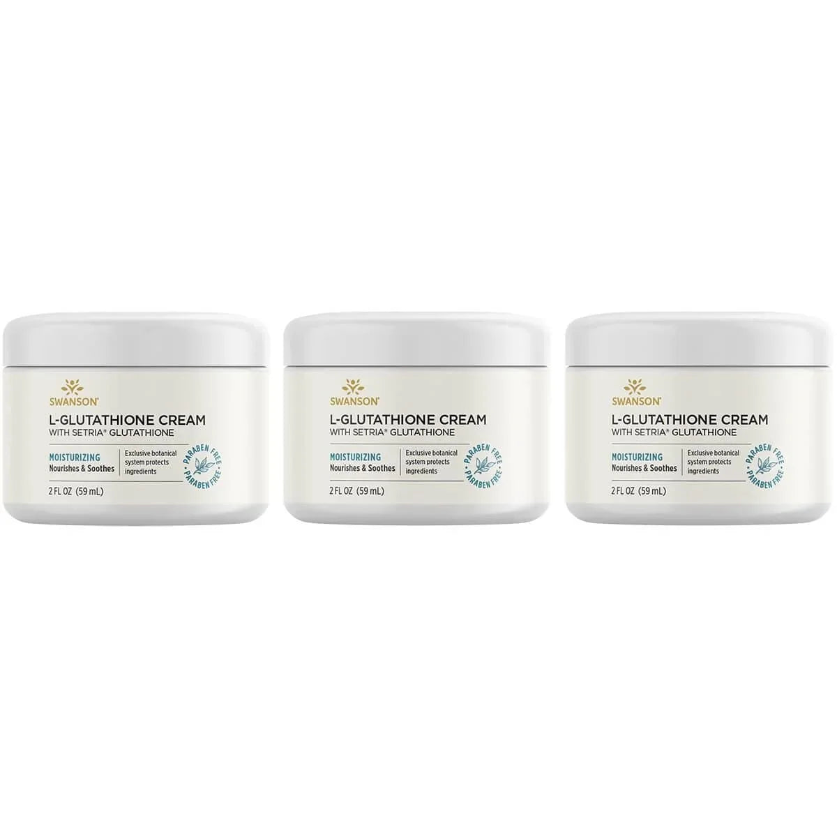 Swanson L-Glutathione Cream with Setria Glutathione 2 fl oz Cream 3 Pack