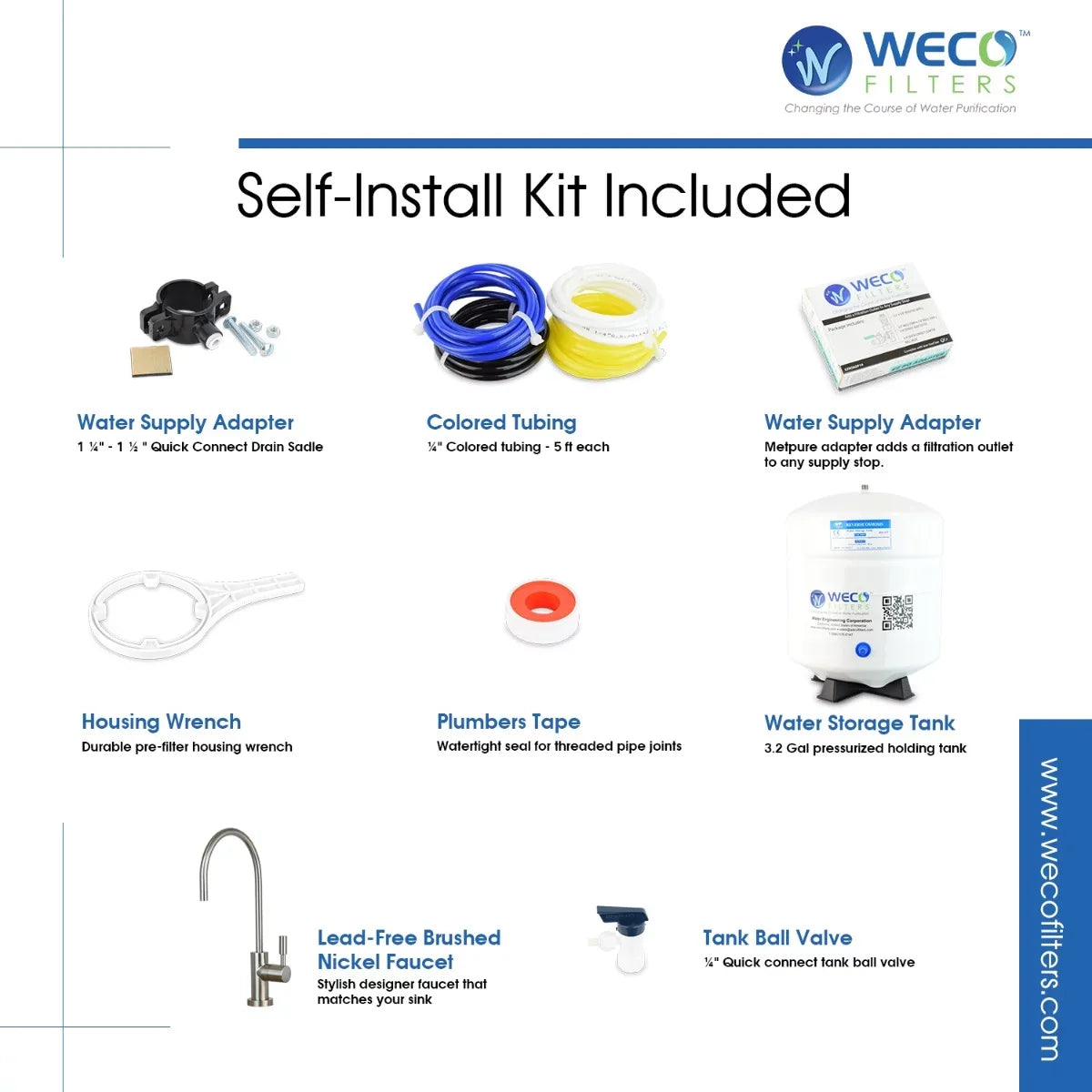 WECO VGRO-75GS-215RO High Efficiency Reverse Osmosis Drinking Fluid Filtration System