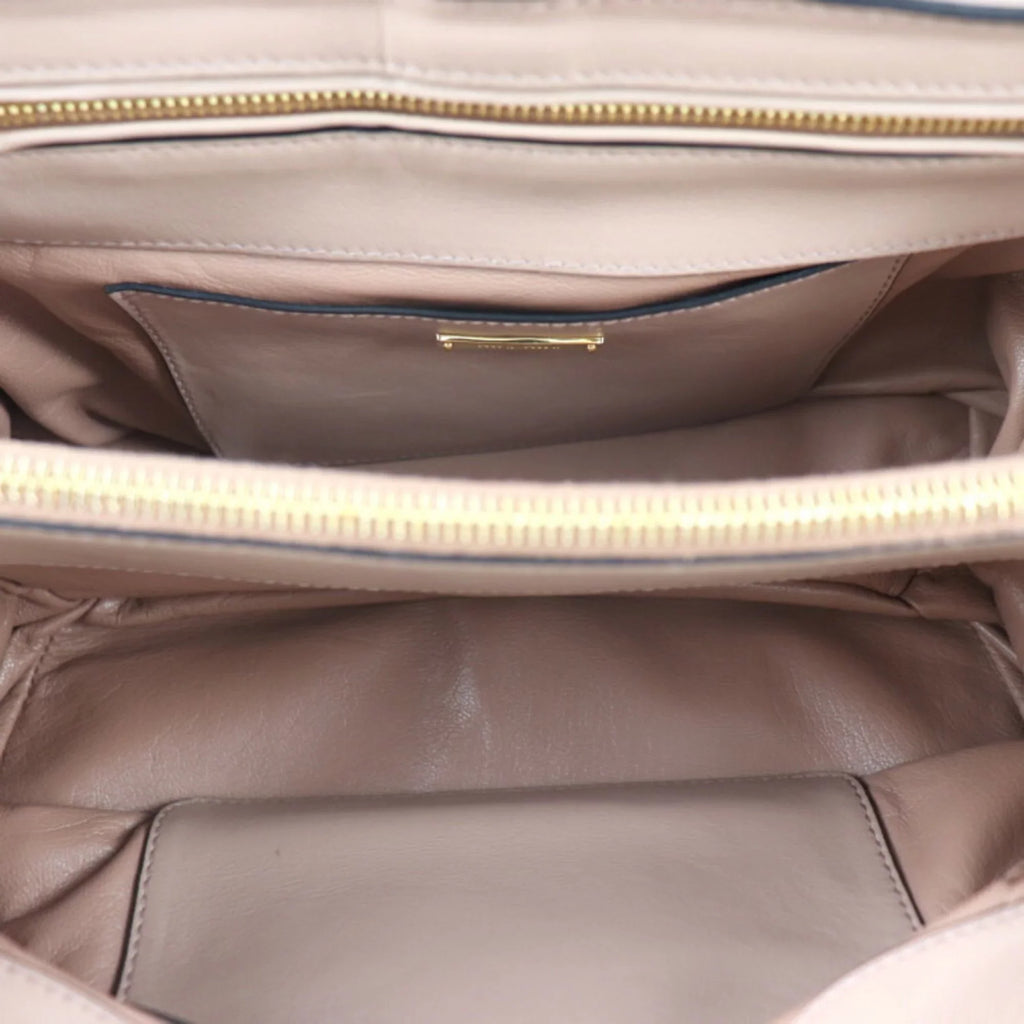 Pre-Owned Miu Miu MIUMIU handbag RN1079 leather CAMMEO pink beige 2WAY (Good)