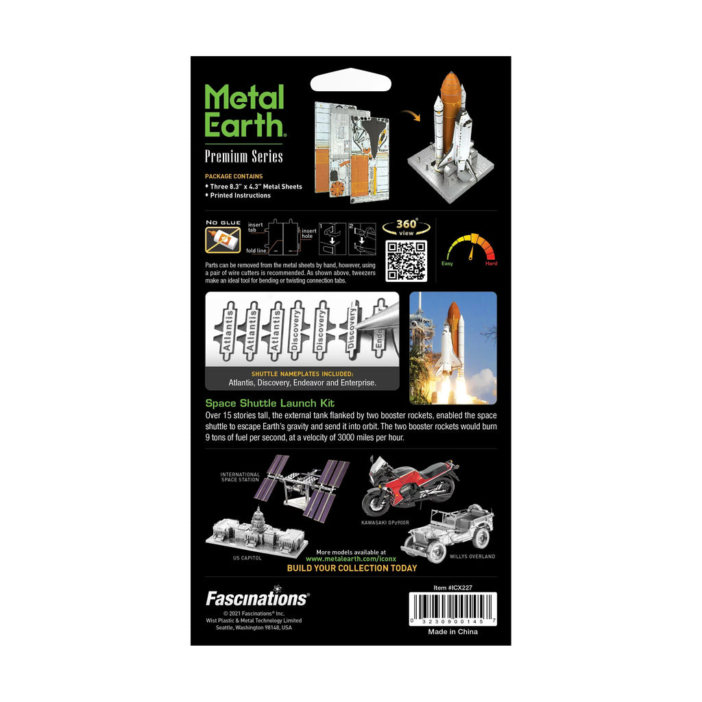 Fascinations Metal Earth Premium Series ICONX 3D Metal Model Kit - Space Shuttle Launch Kit