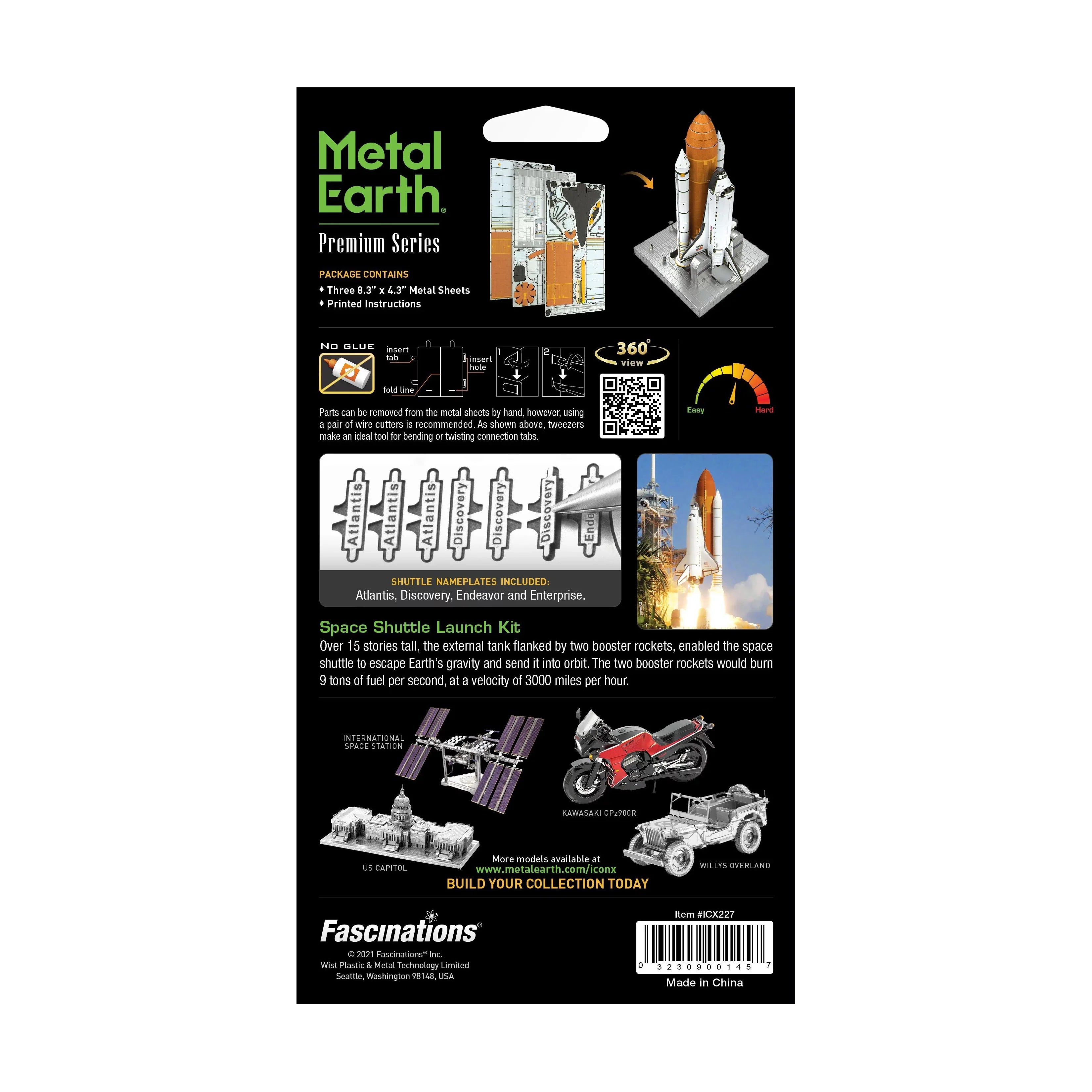 Fascinations Metal Earth Premium Series ICONX 3D Metal Model Kit - Space Shuttle Launch Kit