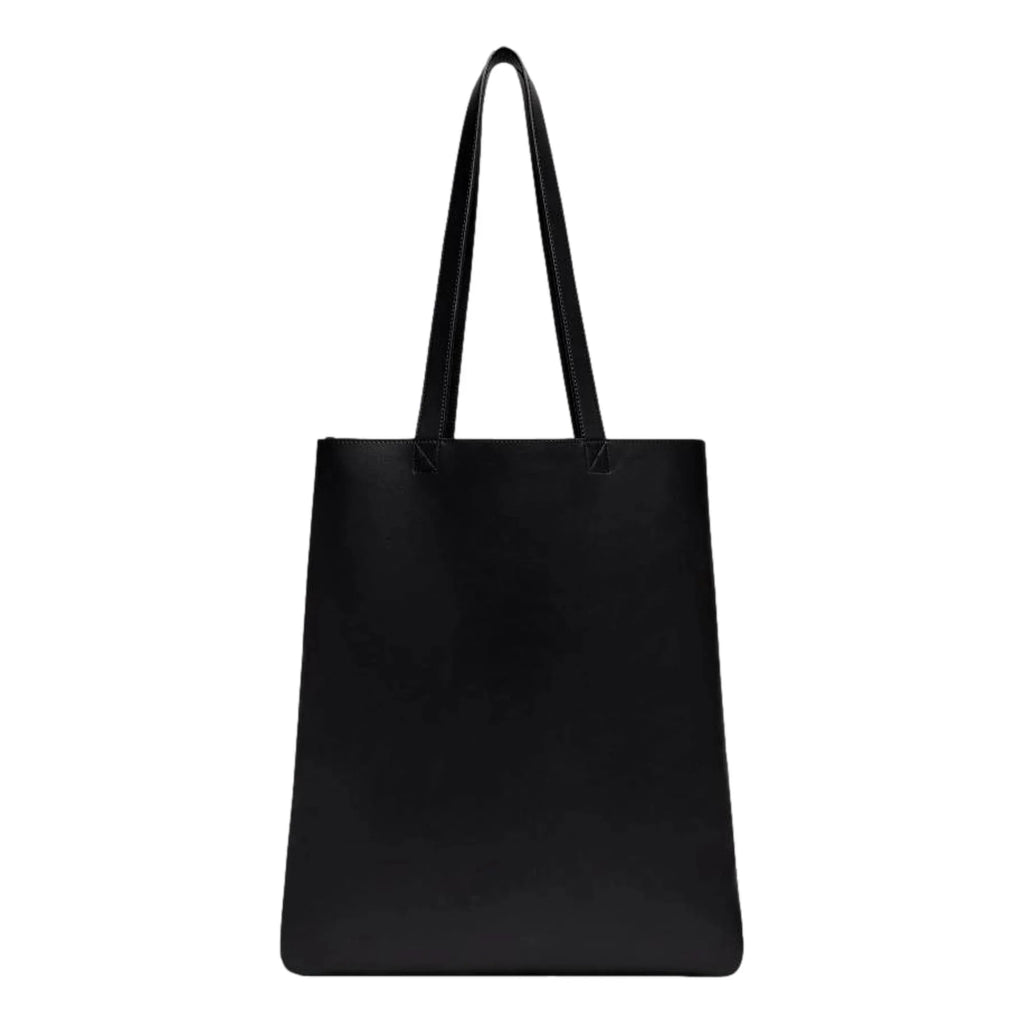 Fendi Roma Embossed Logo Black Calf Leather Large Shopping Tote Bag