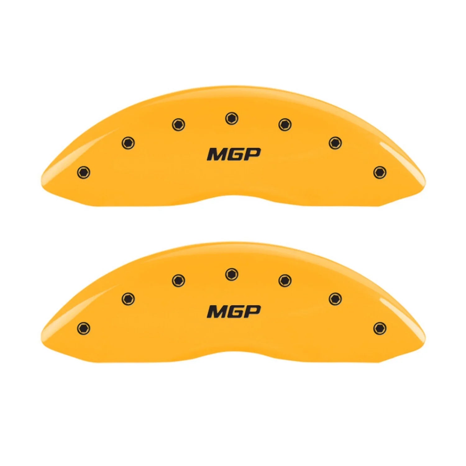 MGP 4 Caliper Covers Engraved Front & Rear MGP Yellow finish black ch Fits select: 2013 CHRYSLER 300, 2012 CHRYSLER 300C LIMITED