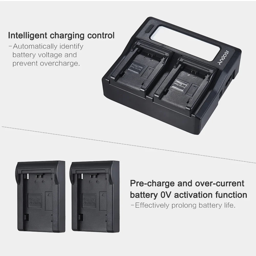 Andoer NP-FZ100 Dual Channel LCD Battery Replacement for A7III A9 A7RIII A7SIII