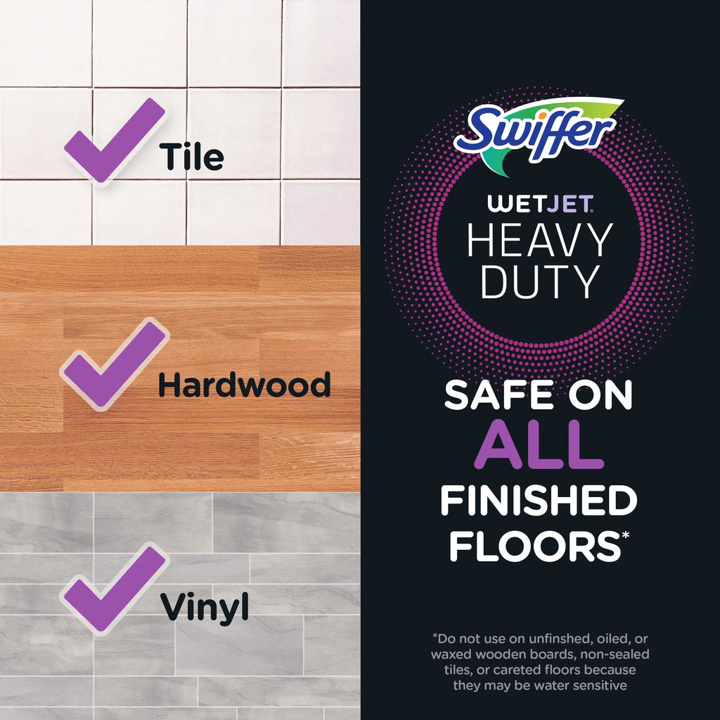 Swiffer WetJet Floor Cleaner Solution Refills, Lemon, 2 Ct