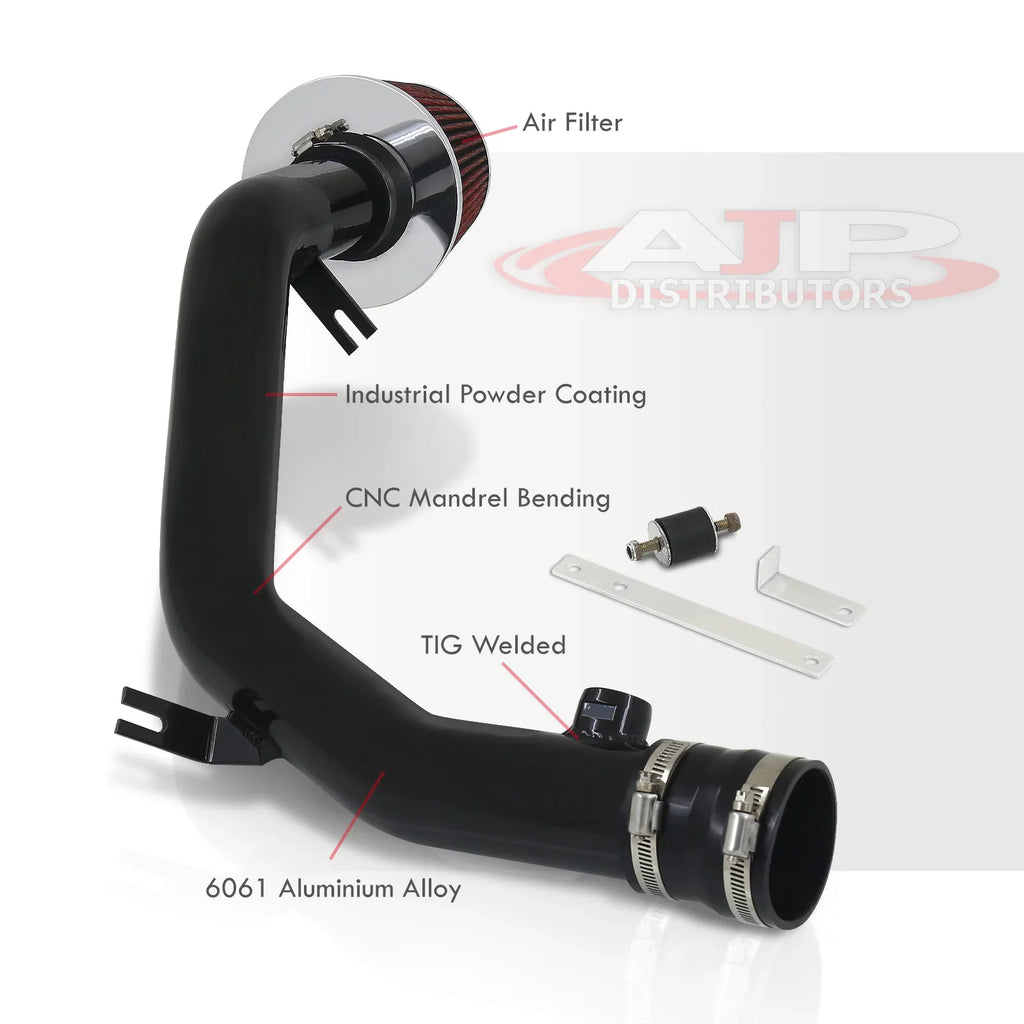 AJP Distributors Cold Air Intake CAI Induction System Kit Black Aluminum Channel Piping + Filter Compatible/Replacement For Volkswagen VW Golf GTI Jetta VR6 2.8L 12V 1998 1999 2000 2001 2002 2003 2004