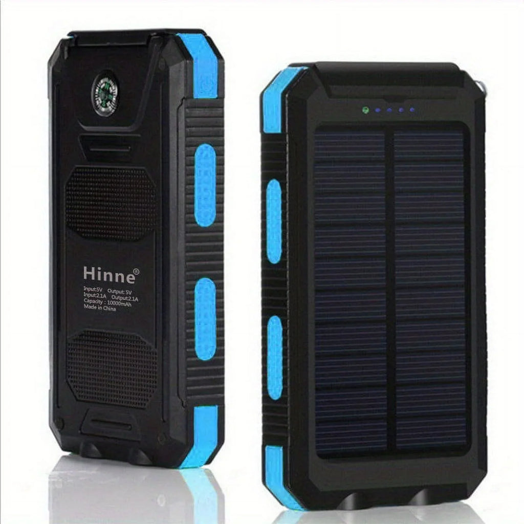 10000mah Portable Solar Mobile Power Charger Liquid Solar Mobile Power Panel Charging Bank With Built-in Compass And Hook