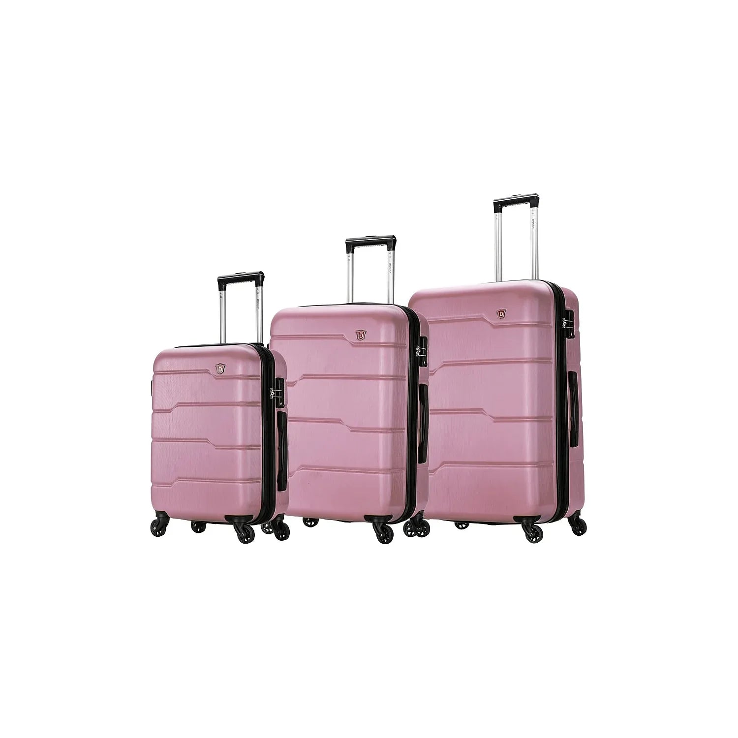 DUKAP RODEZ 3-Piece Plastic Luggage Set Rose Gold (DKRODSML-ROS)