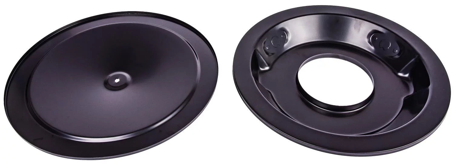 JEGS 500064 Air Cleaner Assembly 14 in. D x 3 in. H Filter Black Powder Coated F