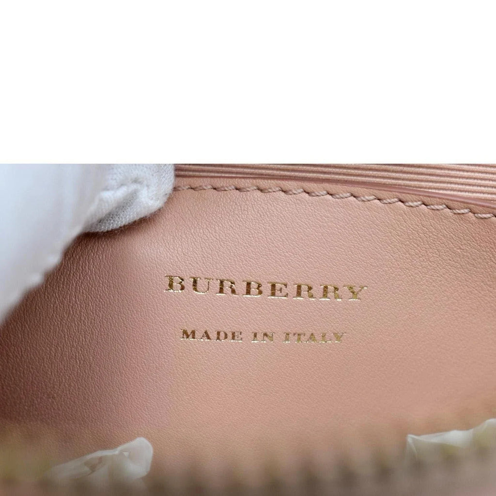 Pre-owned BURBERRY 1983 Knight Check Link Crossbody Camera Bag Light Pink