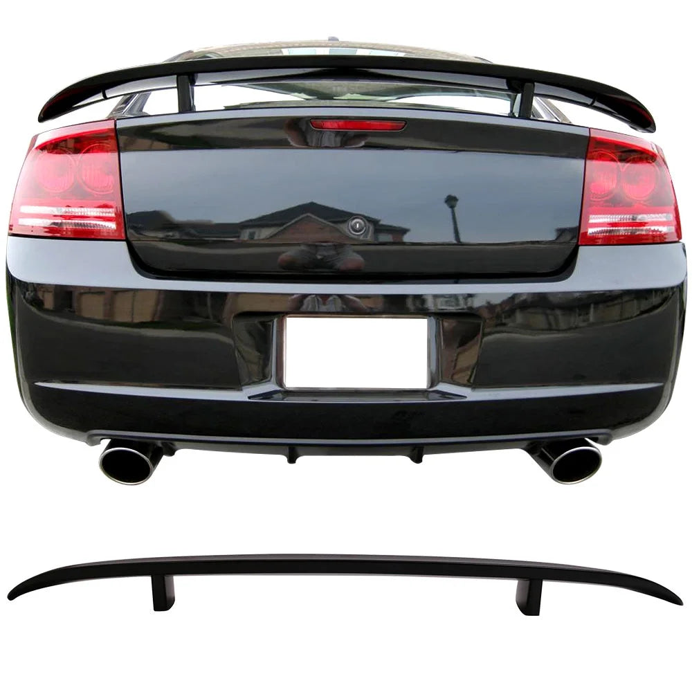 Ikon Motorsports Compatible with 06-10 Dodge Charger Trunk Spoiler Wing Painted #PXR Brilliant Black Pearl