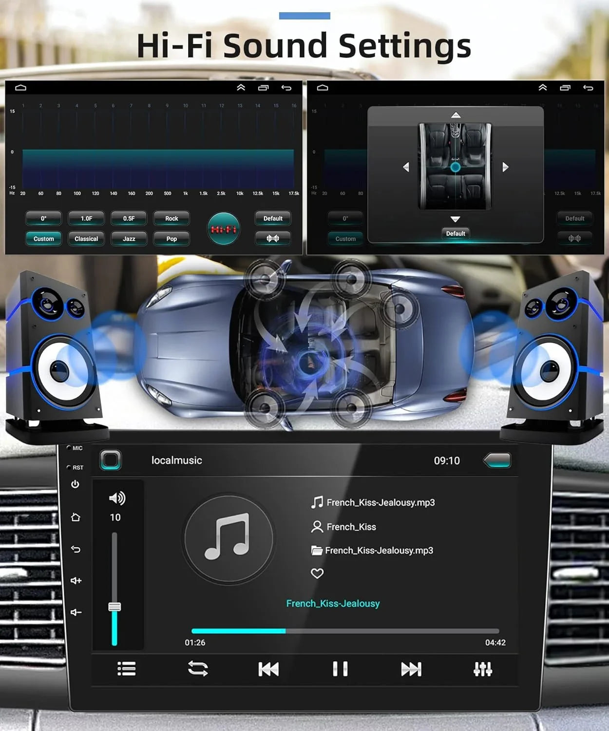 THONZER 1G+32G Android 9 Inch Car Stereo for Toyota Corolla ex 2007-2012 with Wireless Carplay, Rimoody Touch Monitor Car Radio Bluetooth GPS WiFi FM Mirror Link RCA USB SWC + Backup Camera