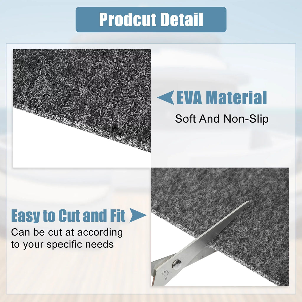 Unique Bargains 157"x12"x0.24" Dark Gray Boat Carpet Pad Decking Sheet Mat for Boat Trailers Dark Gray