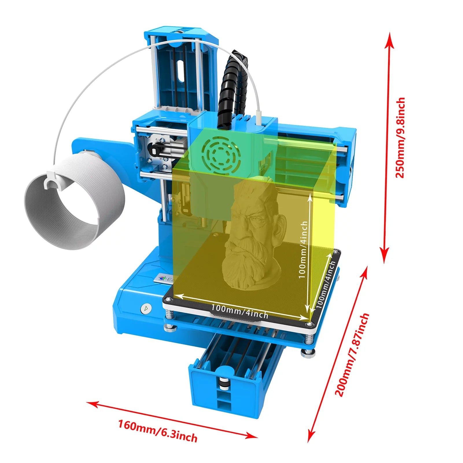 EasyThreed 3D Printer,One-key With Tf Removable One-key With Tf Pla Sample Print Size Removable 3d Printer Size Removable One-key 100x100x100mm Print Size Printer Kids 100x100x100mm Laoshe Qisuo