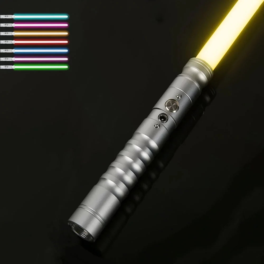 KBASE 7 Colors Change RGB Lightsaber Toy with Metal Hilt Sound Fonts Gift for Kids