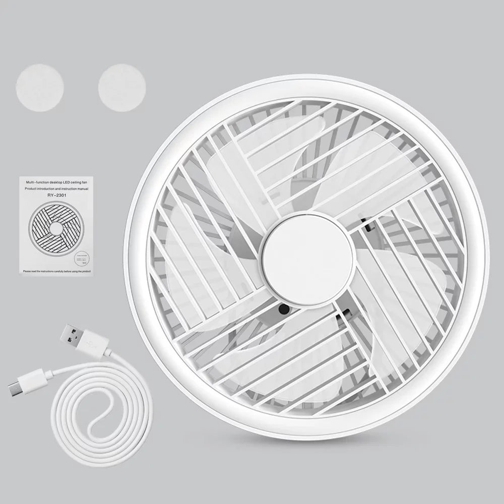 JLLOM Versatile Hanging Fan Light for Glass Walls and Smooth Surfaces, Mute Bottom Noise, Long-distance Air Supply