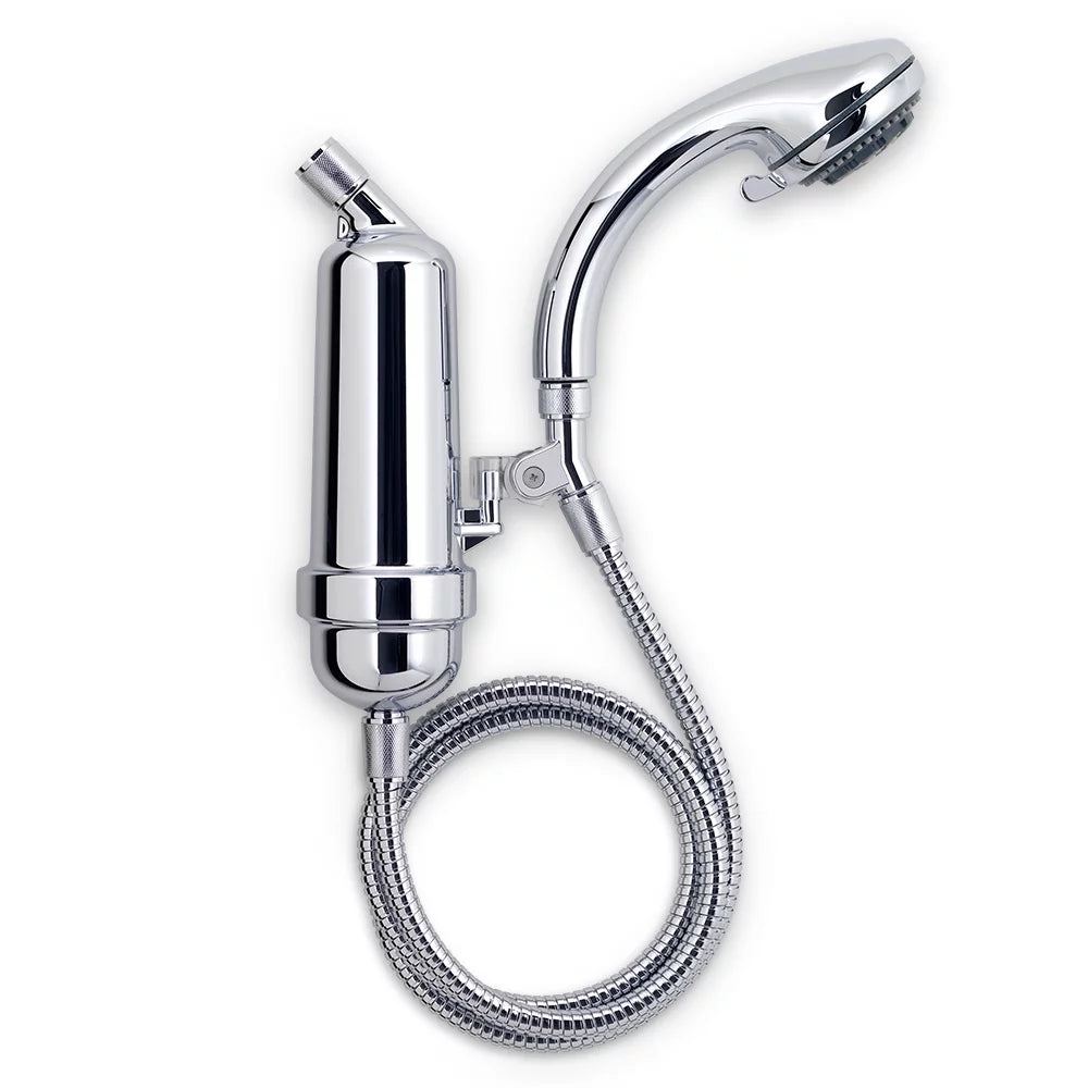 Fluid Premium Shower Filter System SF-7C with Deluxe Handheld Wand (Chrome), Certified for 96.6% Chlorine Reduction, 10,000 Gal. Capacity