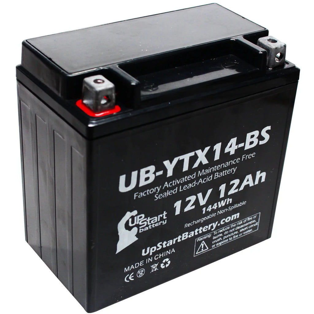3-Pack UpStart Battery Replacement for 2011 BMW F800ST, GS 800 CC Factory Activated, Maintenance Free, Motorcycle Battery - 12V, 12AH, UB-YTX14-BS