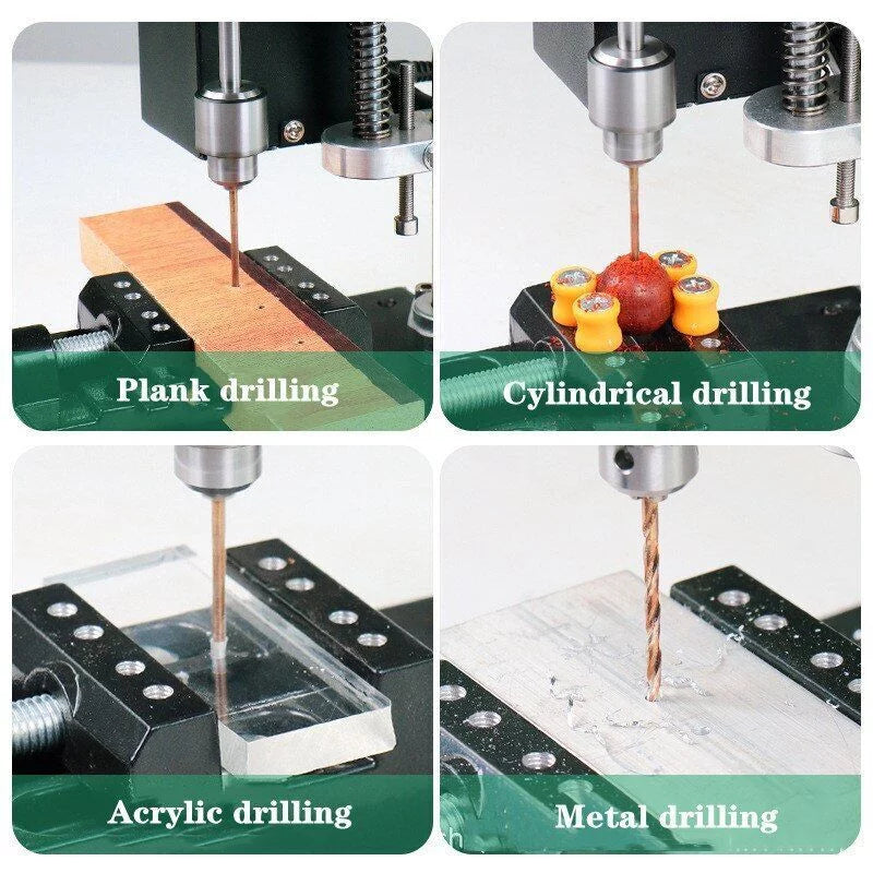 CJC Motor Desktop Bench Drill, Wood Jewelry Metal Plastic Procession, 7-Speed Adjustable Punching Machine