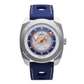 R2 Floating Hours Display Rubber Strap Blue & White Skeleton Dial Automatic 100M Mens Watch, White - Adult
