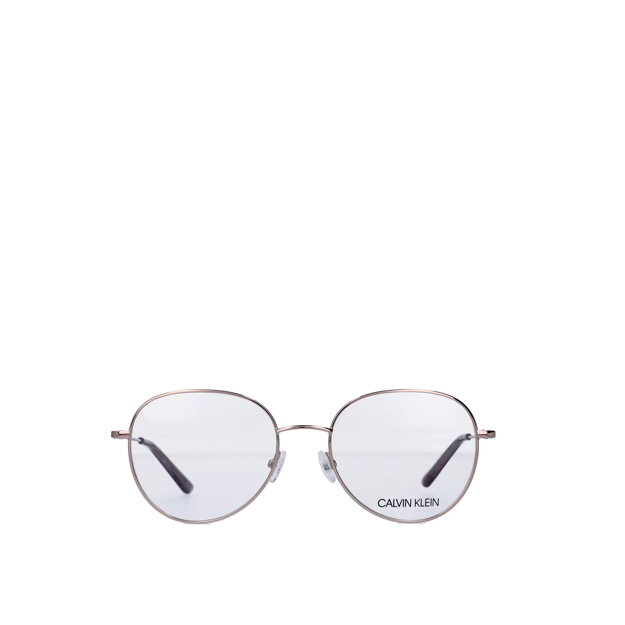 Calvin Klein Women's Round Eyeglasses, CK19130G, Rose Gold, 52-18-140, with Case