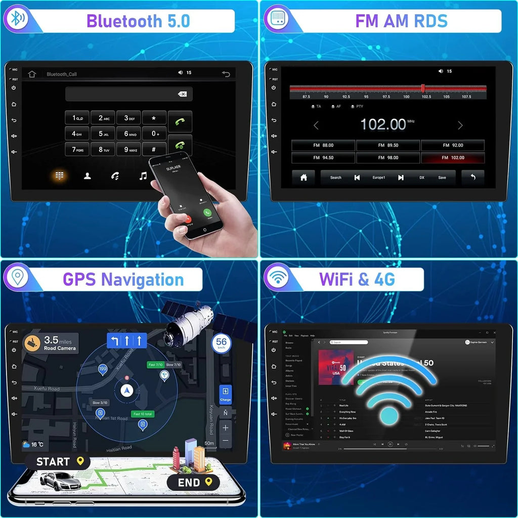 THONZER Car Stereo Radio for Honda Accord 8th 2008-2013 Android 8 Core Car Stereo 10.1 Inch Touch Monitor with CarPlay Android Auto Bluetooth 5.0 GPS Navigation 4G WiFi Backup Camera（4G+64G）