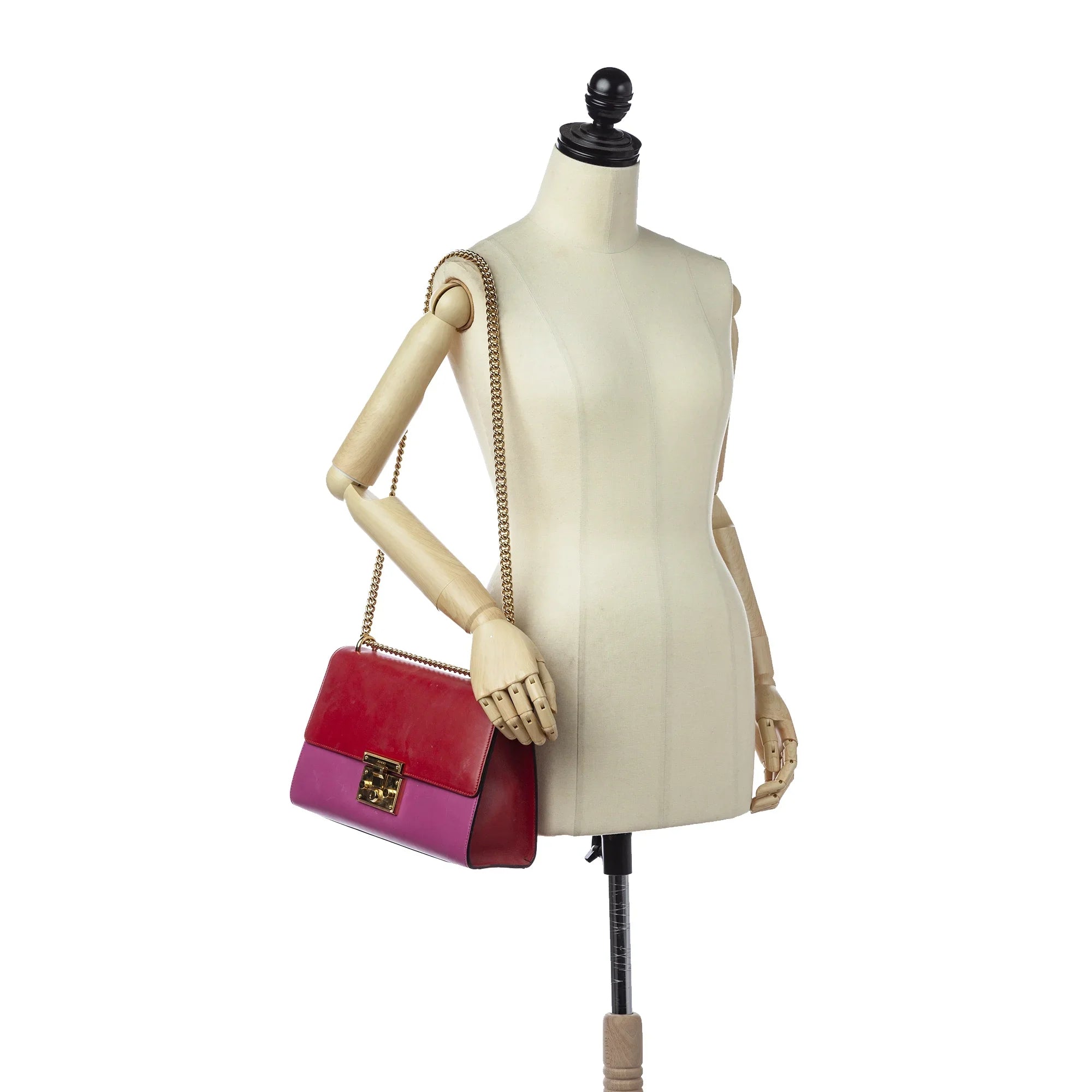 Pre-Owned Gucci Small Padlock Crossbody Bag Calf Leather Red Women (Good)