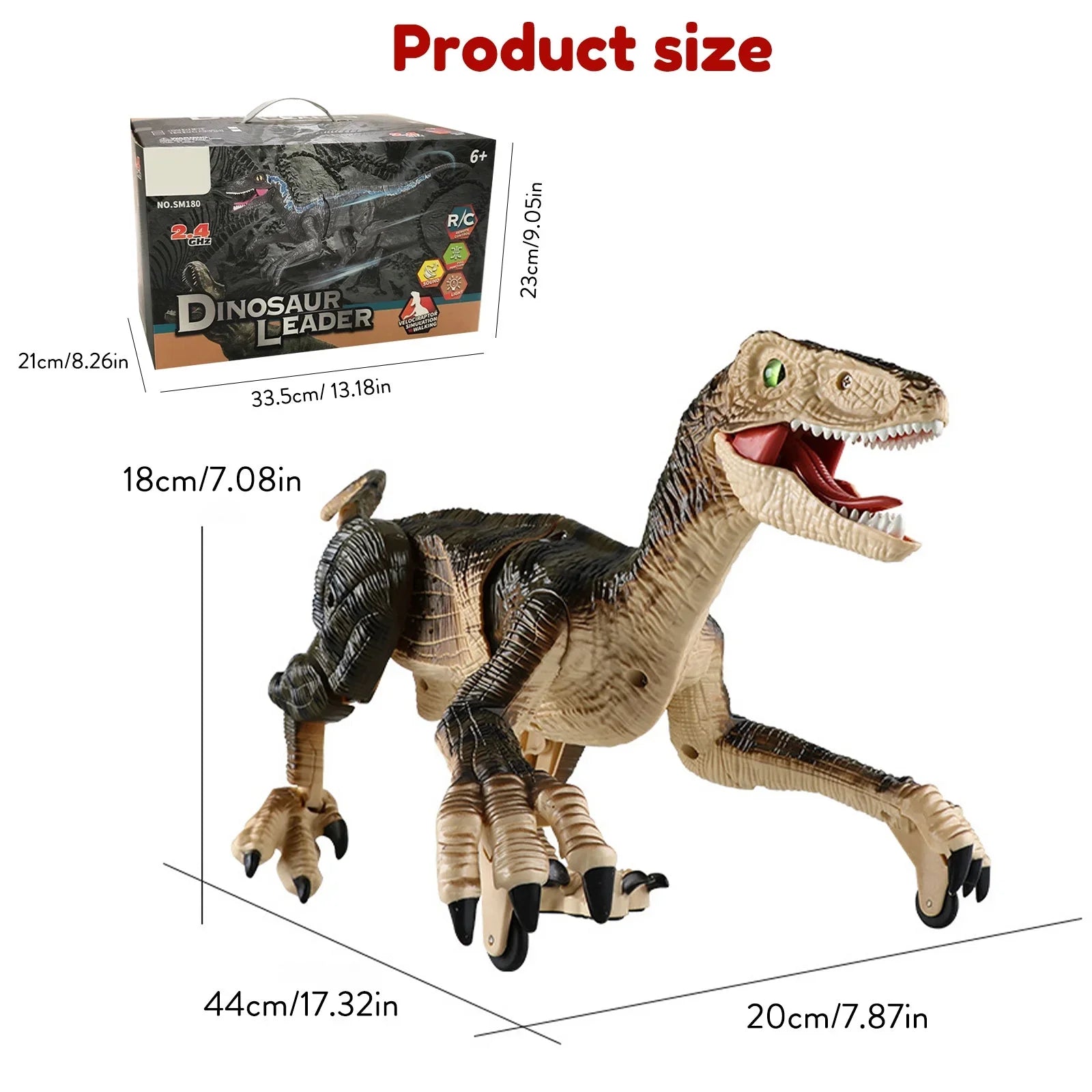 Remote Control Dinosaur Toys with Light up 3D Eyes, Shaking Head, Roaring Sounds, Walking Dinosaur Toy Gift for Kids Age 3-12 Years