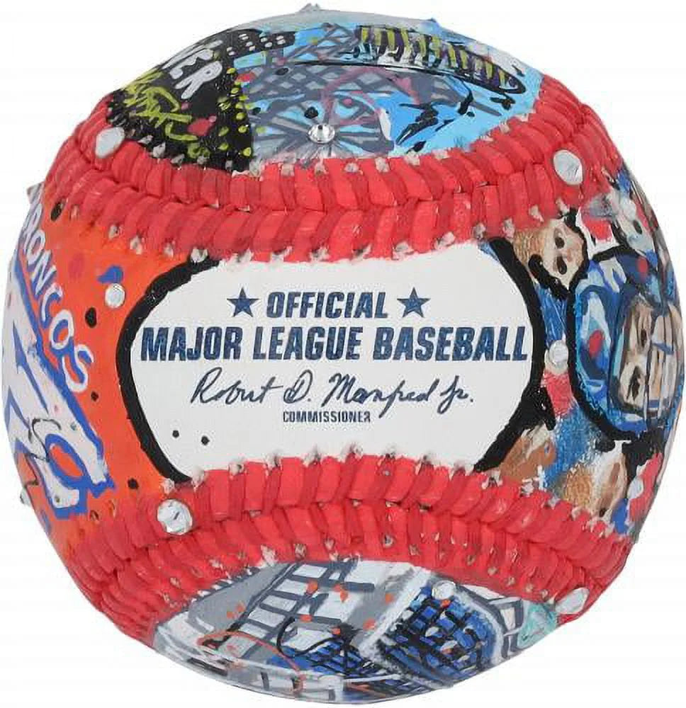 Peyton Manning Denver Broncos Autographed Baseball - Art by Charles Fazzino - LG20377145 - Fanatics Authentic Certified