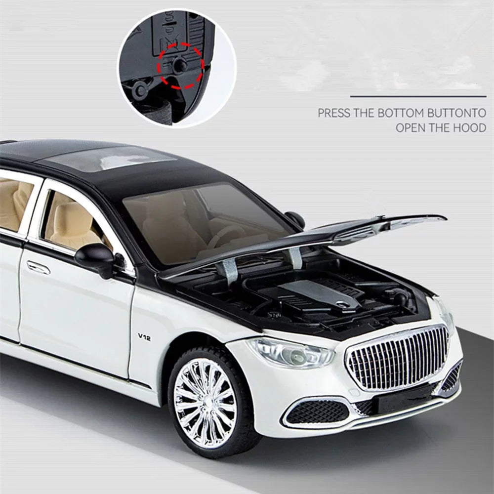 Sound & Light Alloy Metal 1/24 Car Model Gift Collection For Benz Maybach S680
