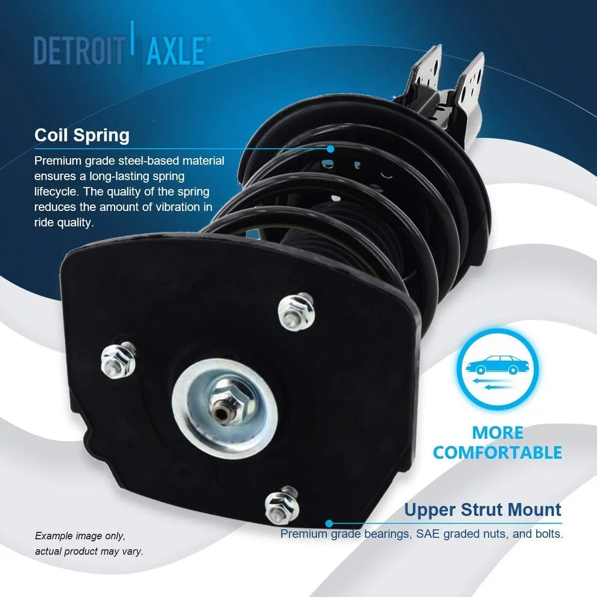 Detroit Axle - Rear Struts Sway Bars for 1997-2005 Buick Century 97-03 Pontiac Grand Prix 97-04 Regal [Excludes 18" Wheels] Complete 2 Struts with Coil Spring 2 Sway Bar Links Replacement
