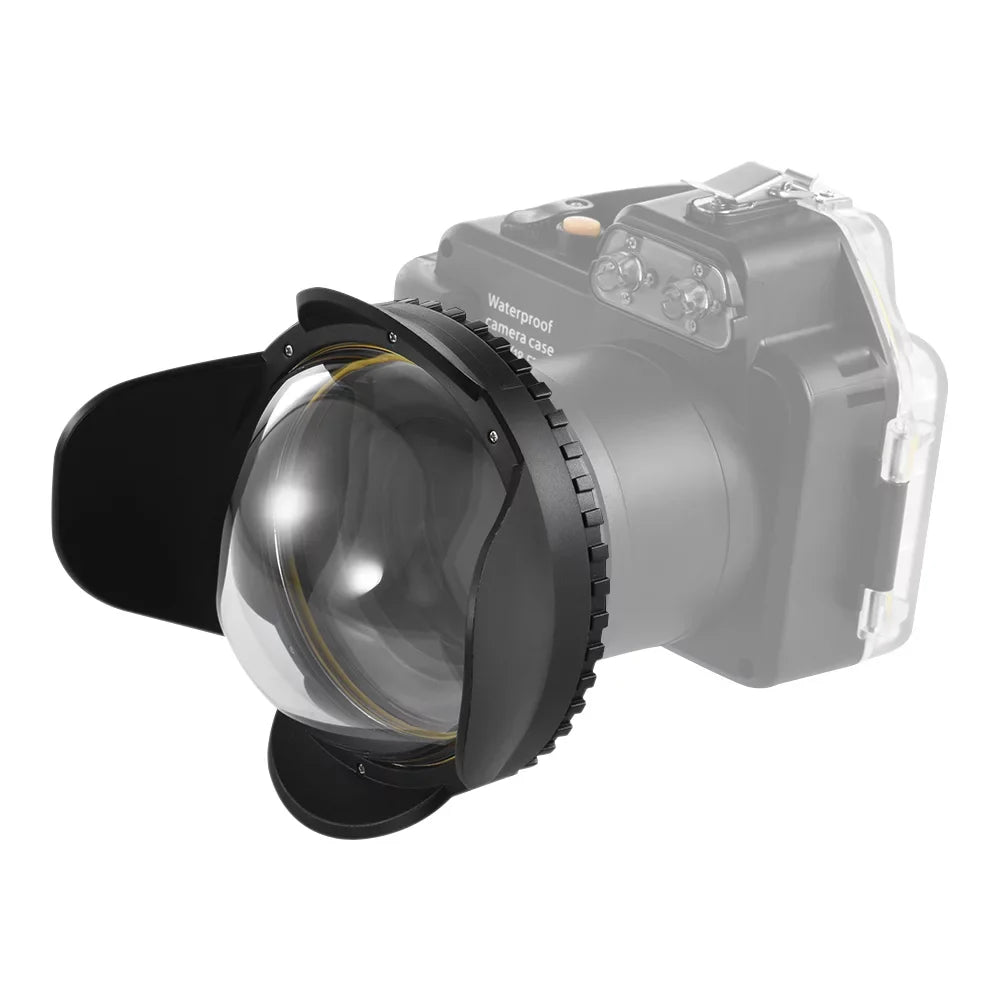 MEIKON Liquid Camera 200mm Fisheye Wide Angle Lens Dome Port Case Shade Cover 60m/ 197ft Fluid 67mm Round Adapter for Camera Diving Housing