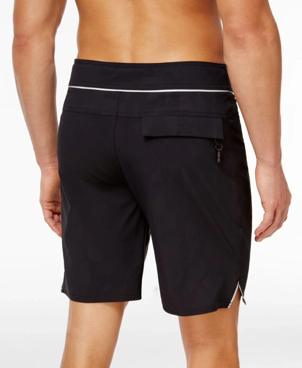 Speedo Mens Packable Geometric Swim Bottom Trunks, Black, 38
