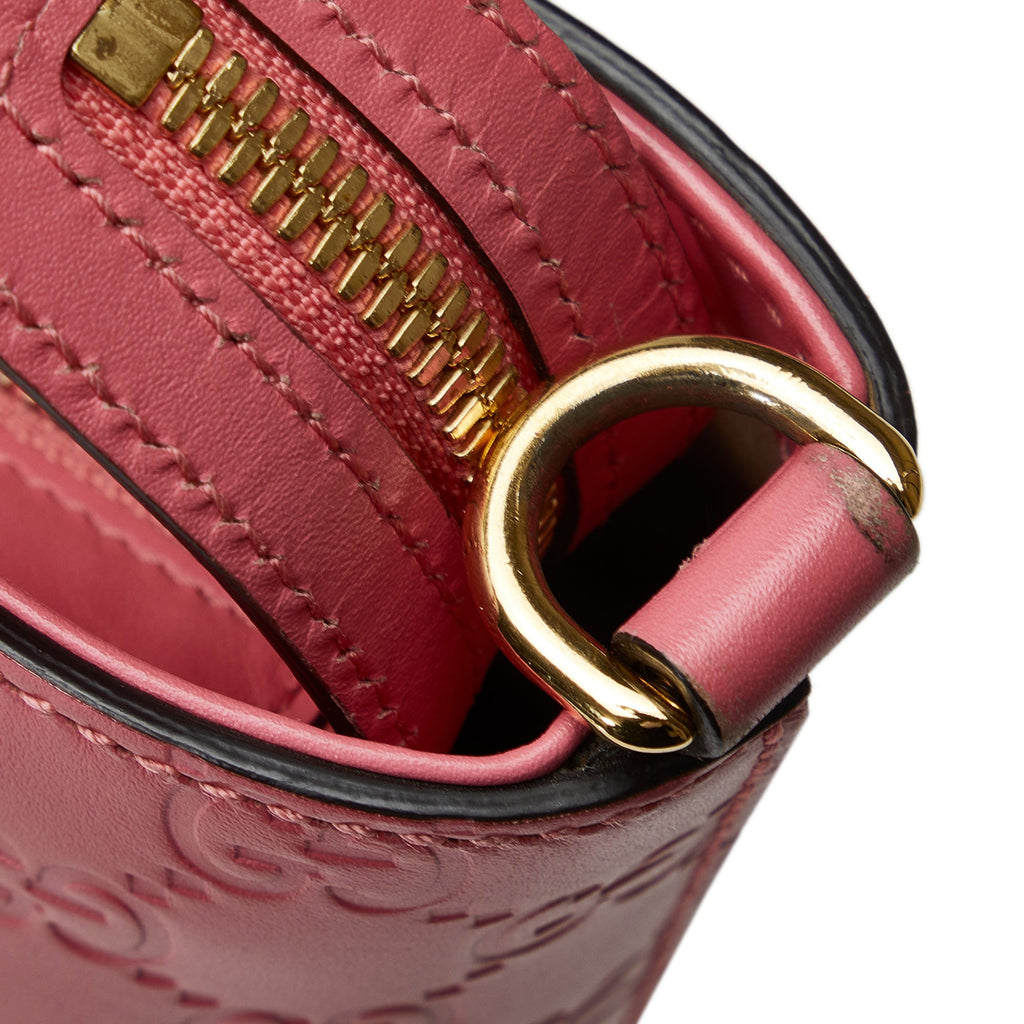 Pre-Owned Authenticated Gucci Guccissima Satchel Calf Leather Pink Unisex (New with Defects)