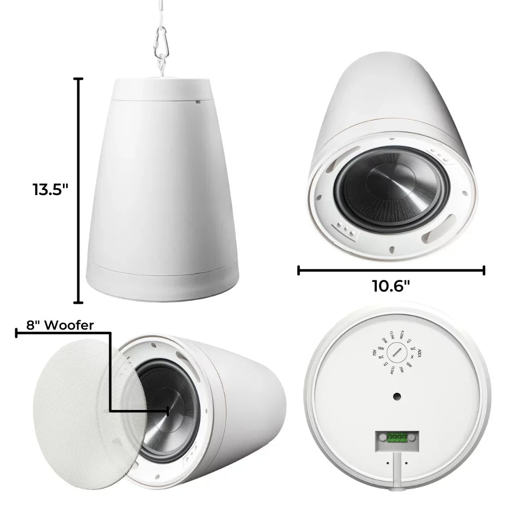 OSD Nero Arc Sub 8" Professional Subwoofer Pendant Style 8Ohm/70V, White